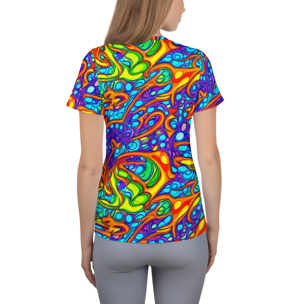 Kaleido Riptide on Women's Athletic T-Shirt — Back