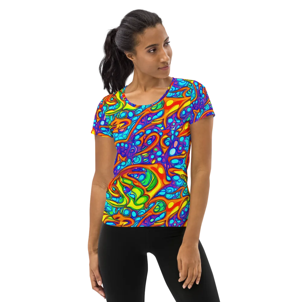 Kaleido Riptide on Women's Athletic T-Shirt — Front