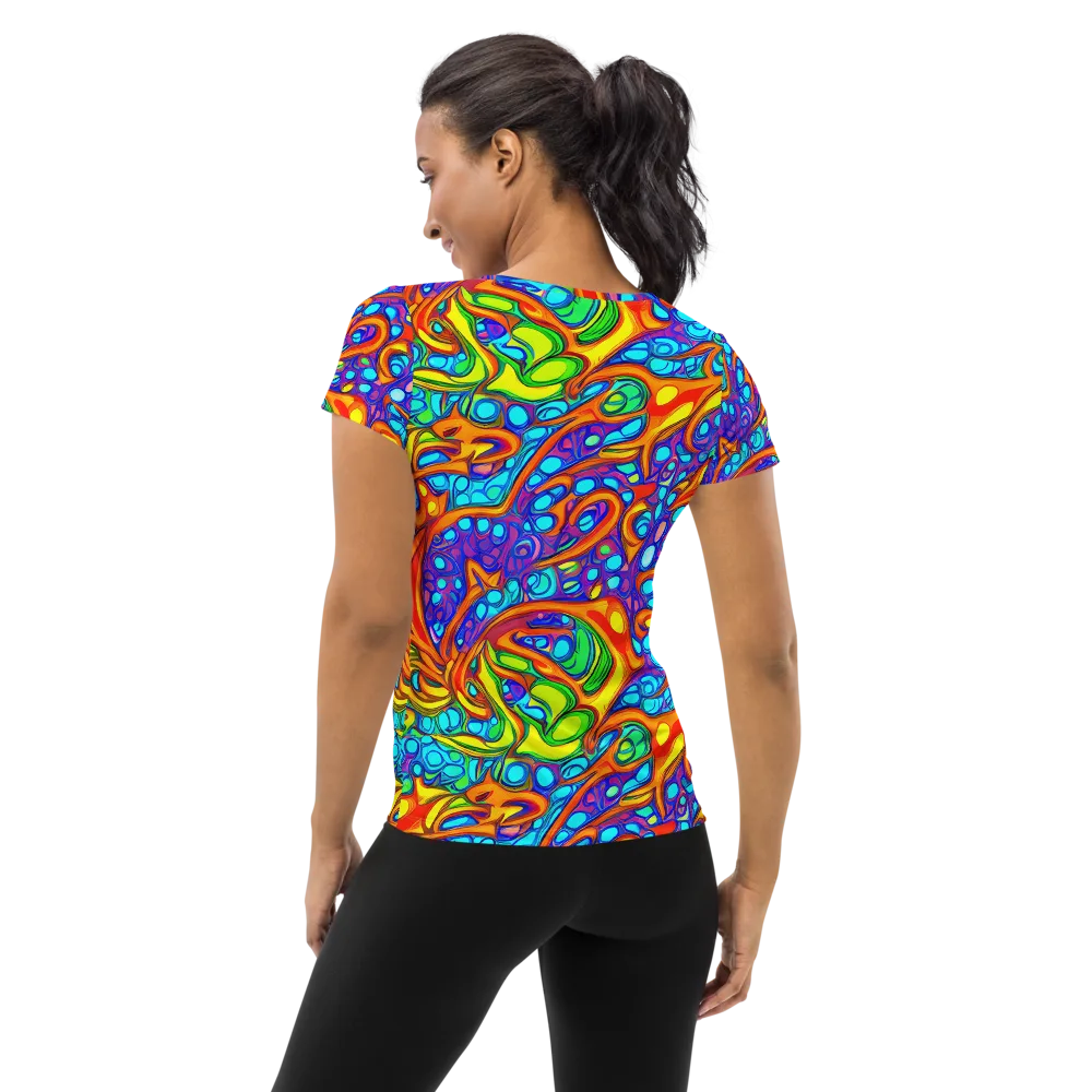 Kaleido Riptide on Women's Athletic T-Shirt — Back