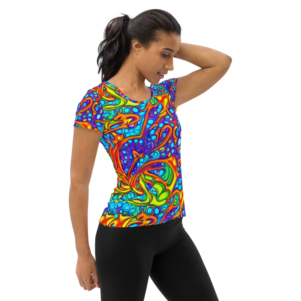 Kaleido Riptide on Women's Athletic T-Shirt — Right