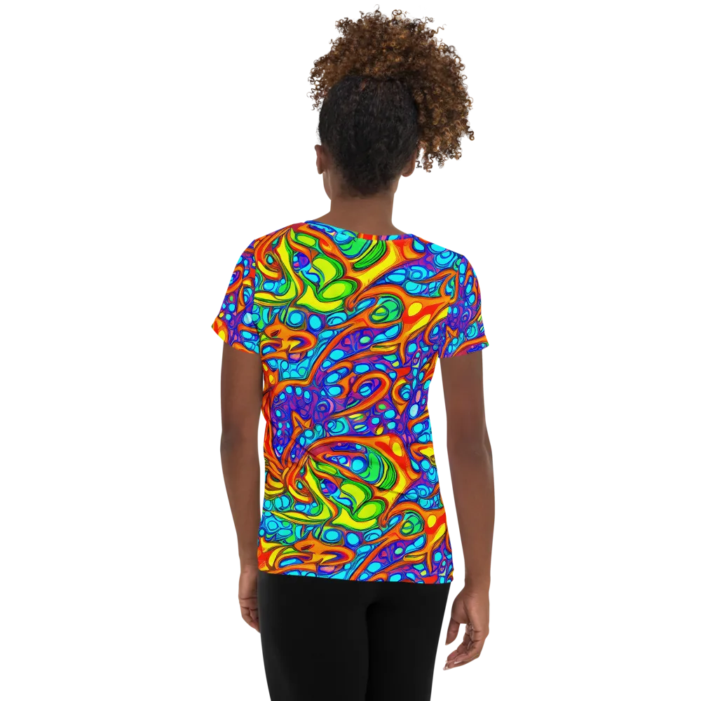 Kaleido Riptide on Women's Athletic T-Shirt — Back