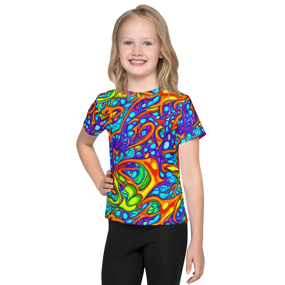 Kaleido Riptide on Kids Crew Neck T-Shirt — Front