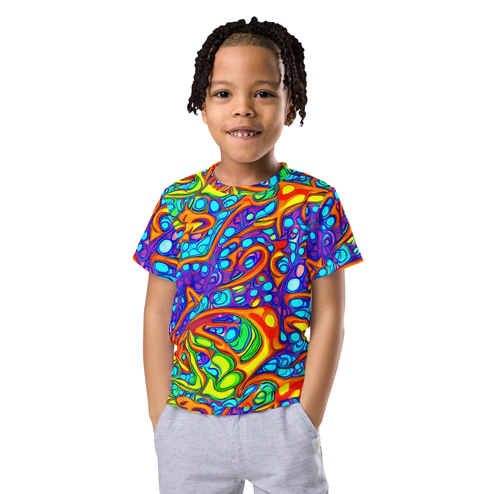 Kaleido Riptide on Kids Crew Neck T-Shirt — Front