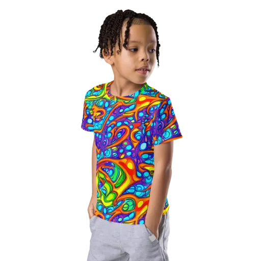 Kaleido Riptide on a Kids Crew Neck T-Shirt