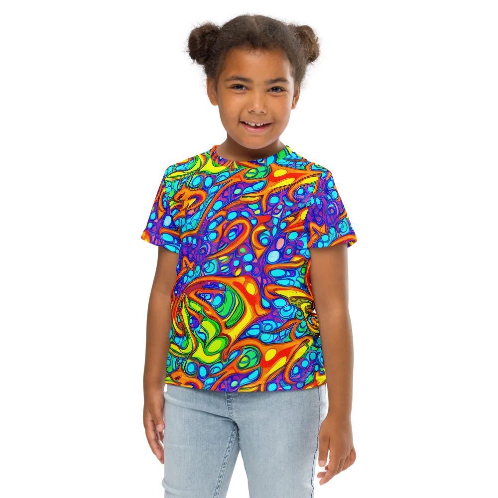 Kaleido Riptide on Kids Crew Neck T-Shirt — Front