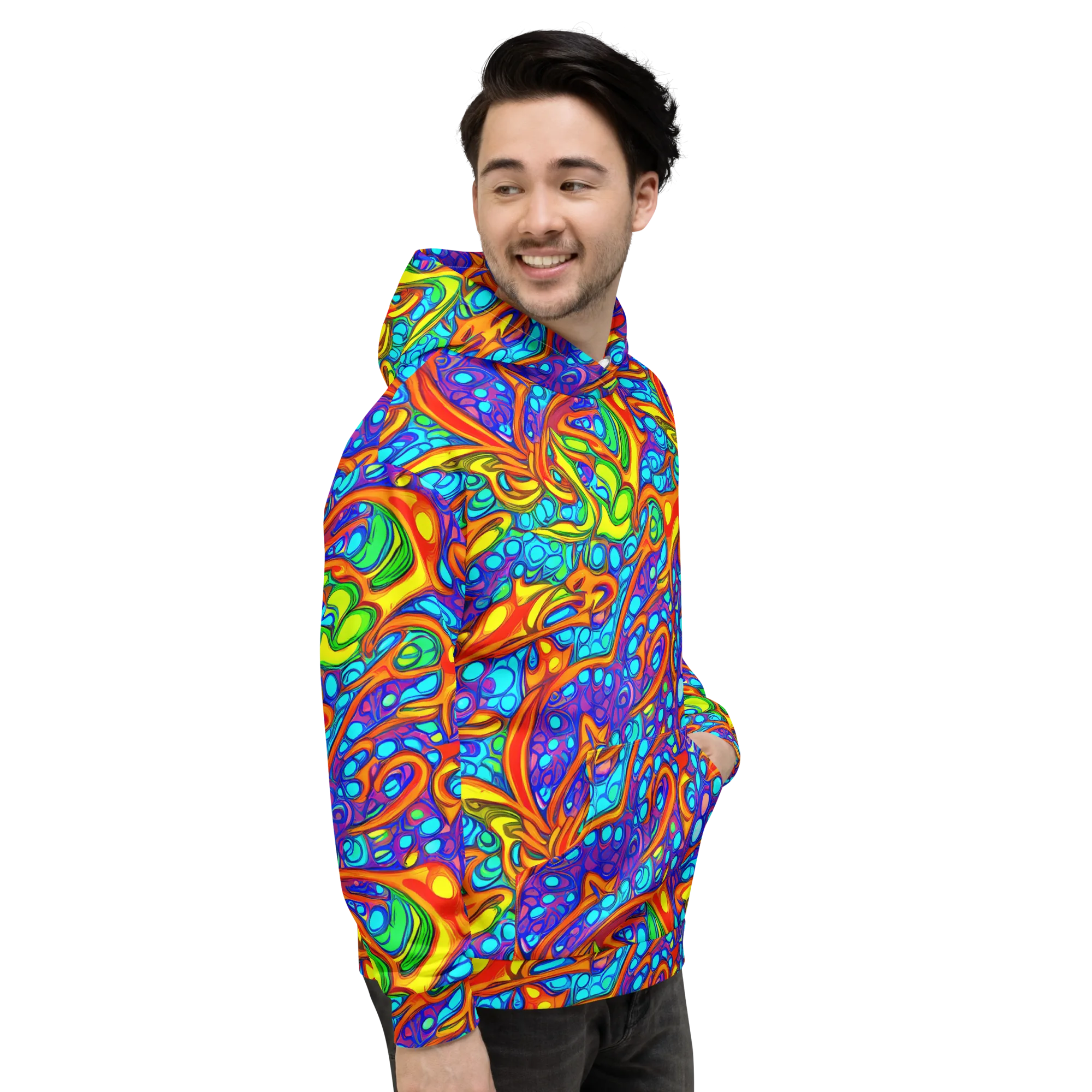 Kaleido Riptide on Hoodie — Right