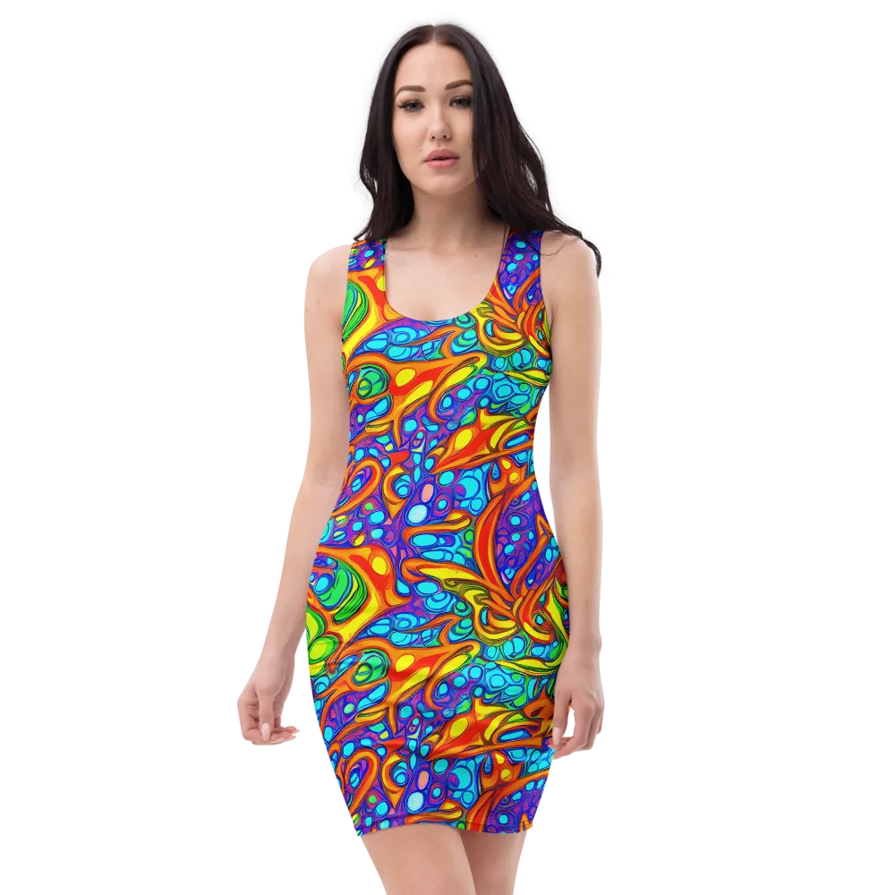 Kaleido Riptide on Bodycon Dress — Front