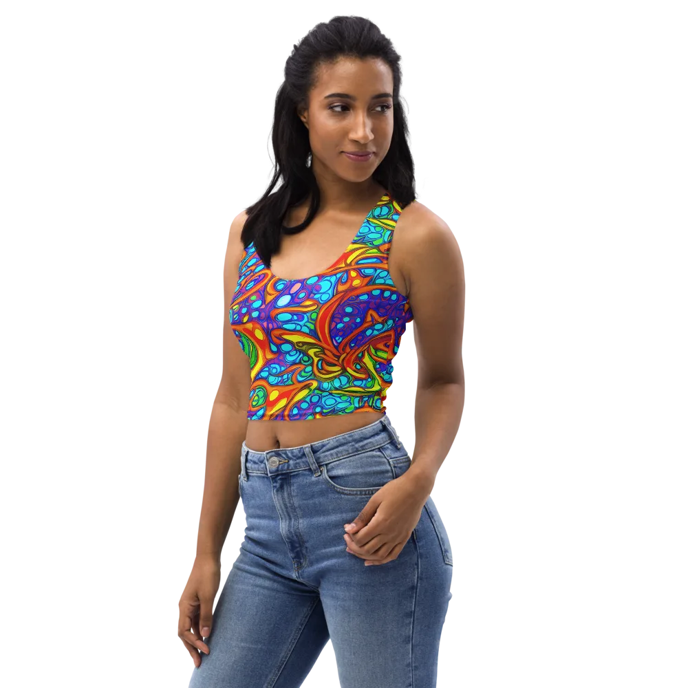 Kaleido Riptide on Crop Top — Left Front