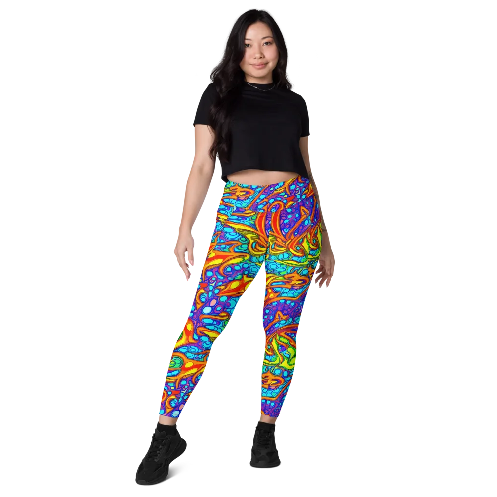 Kaleido Riptide on Leggings with Pockets — Front