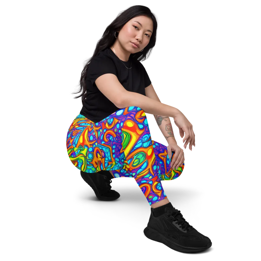 Kaleido Riptide on Leggings with Pockets — Right Front
