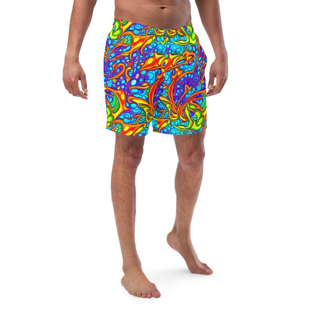 Kaleido Riptide on Swim Trunks — Front