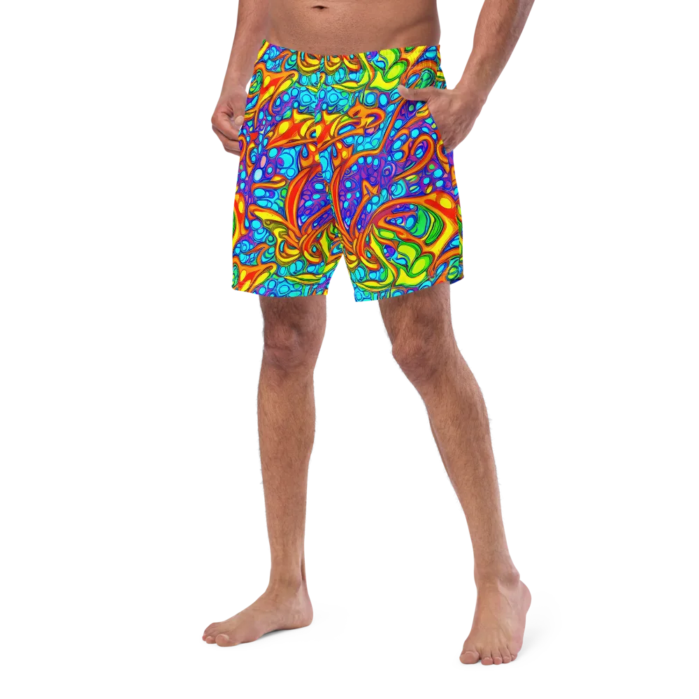 Kaleido Riptide on Swim Trunks — Left Front