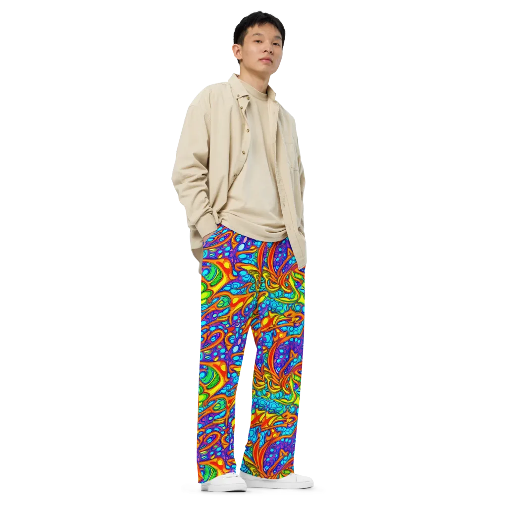 Kaleido Riptide on Wide-Leg Pants — Right Front