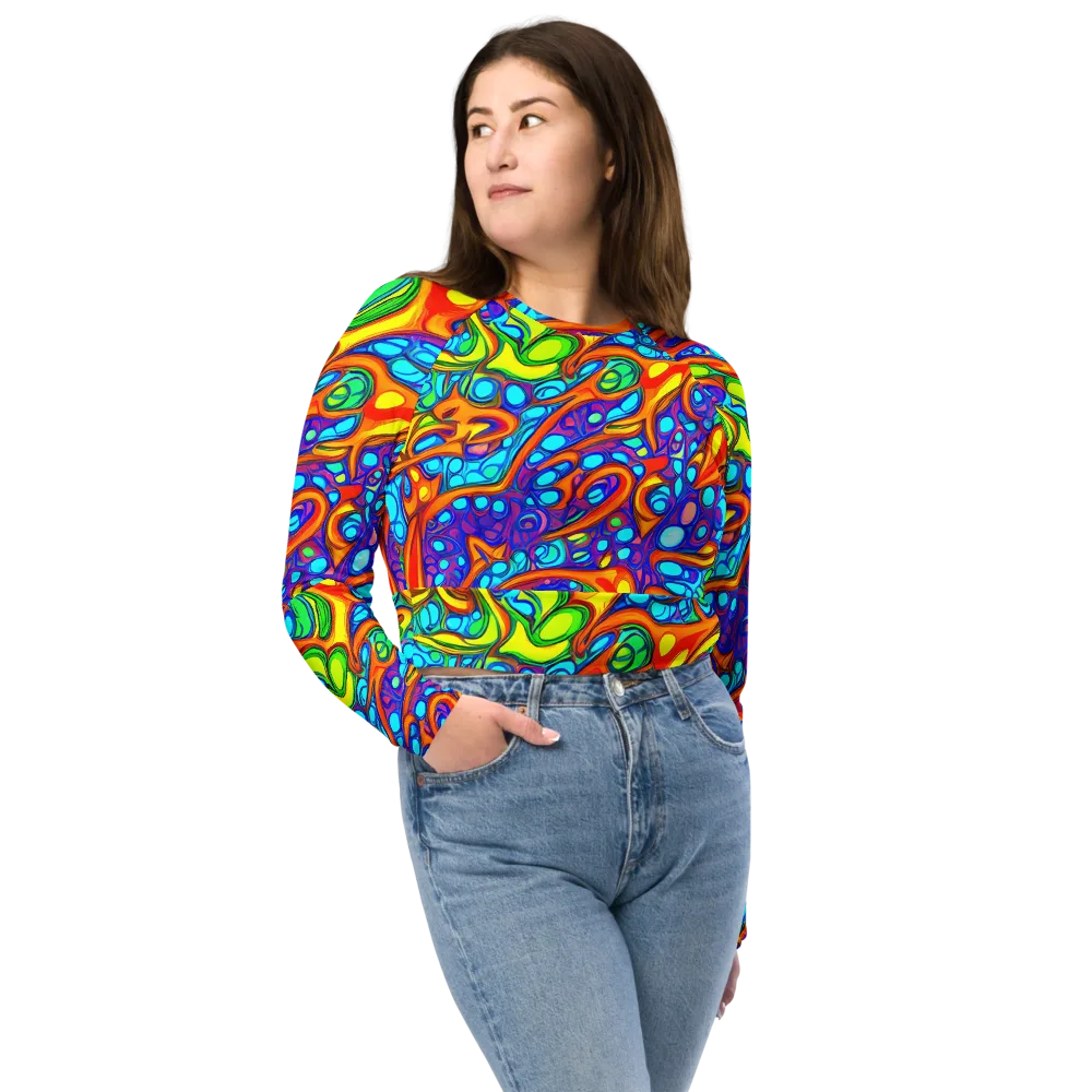 Kaleido Riptide on Long Sleeve Crop Top — Front