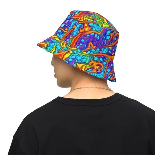 Kaleido Riptide on a Reversible Bucket Hat