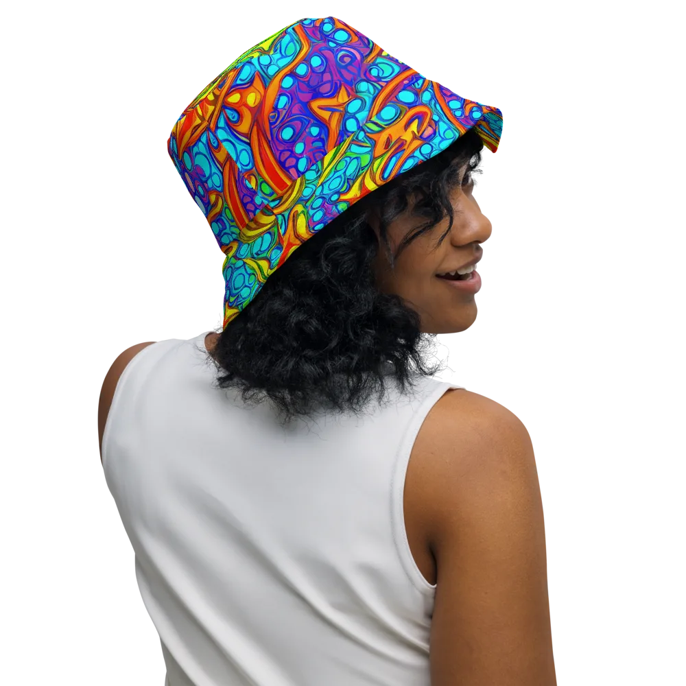 Kaleido Riptide on Reversible Bucket Hat — Right Outside