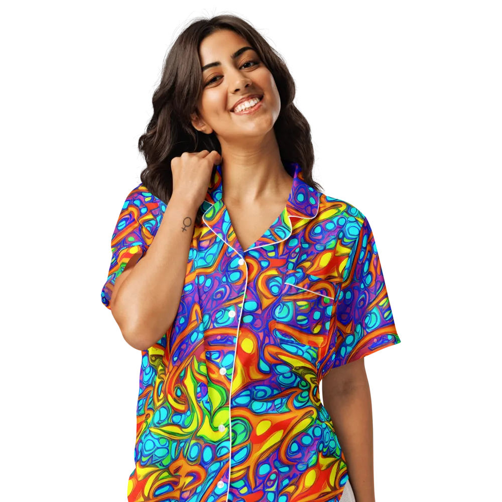 Kaleido Riptide on Women's Short Sleeve Pajama Top — Front