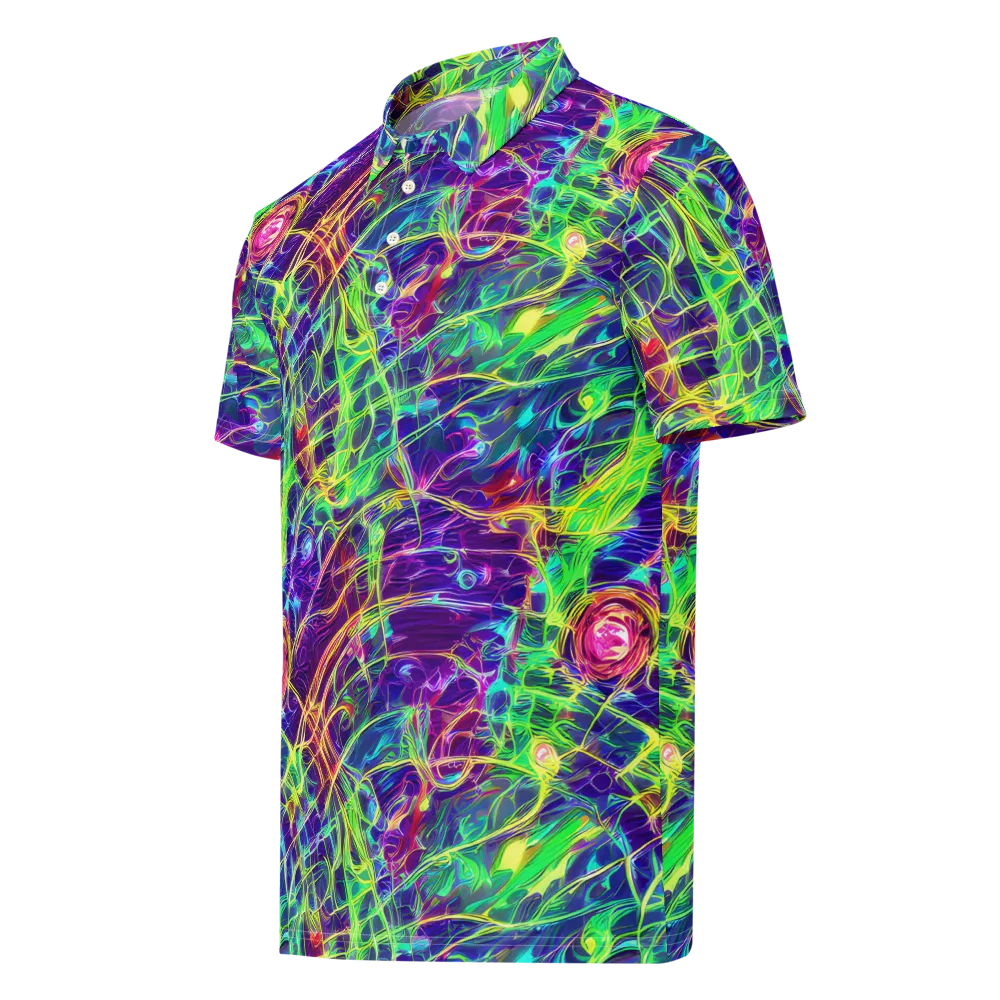 Fluorescent Vines on Men's Slim Fit Polo Shirt — Left Front
