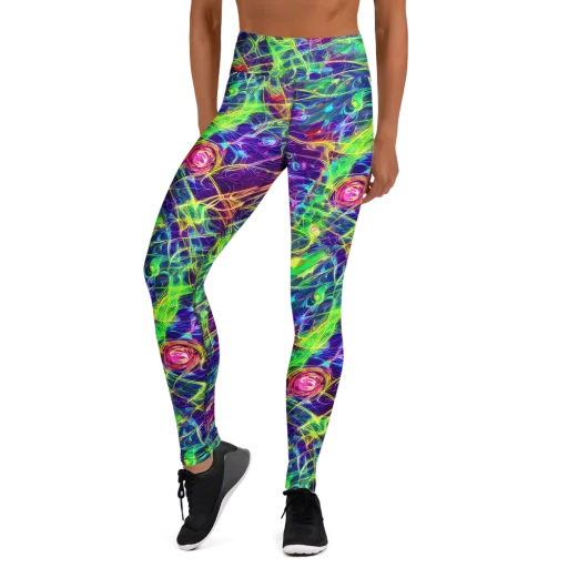 Fluorescent Vines on a Yoga Leggings
