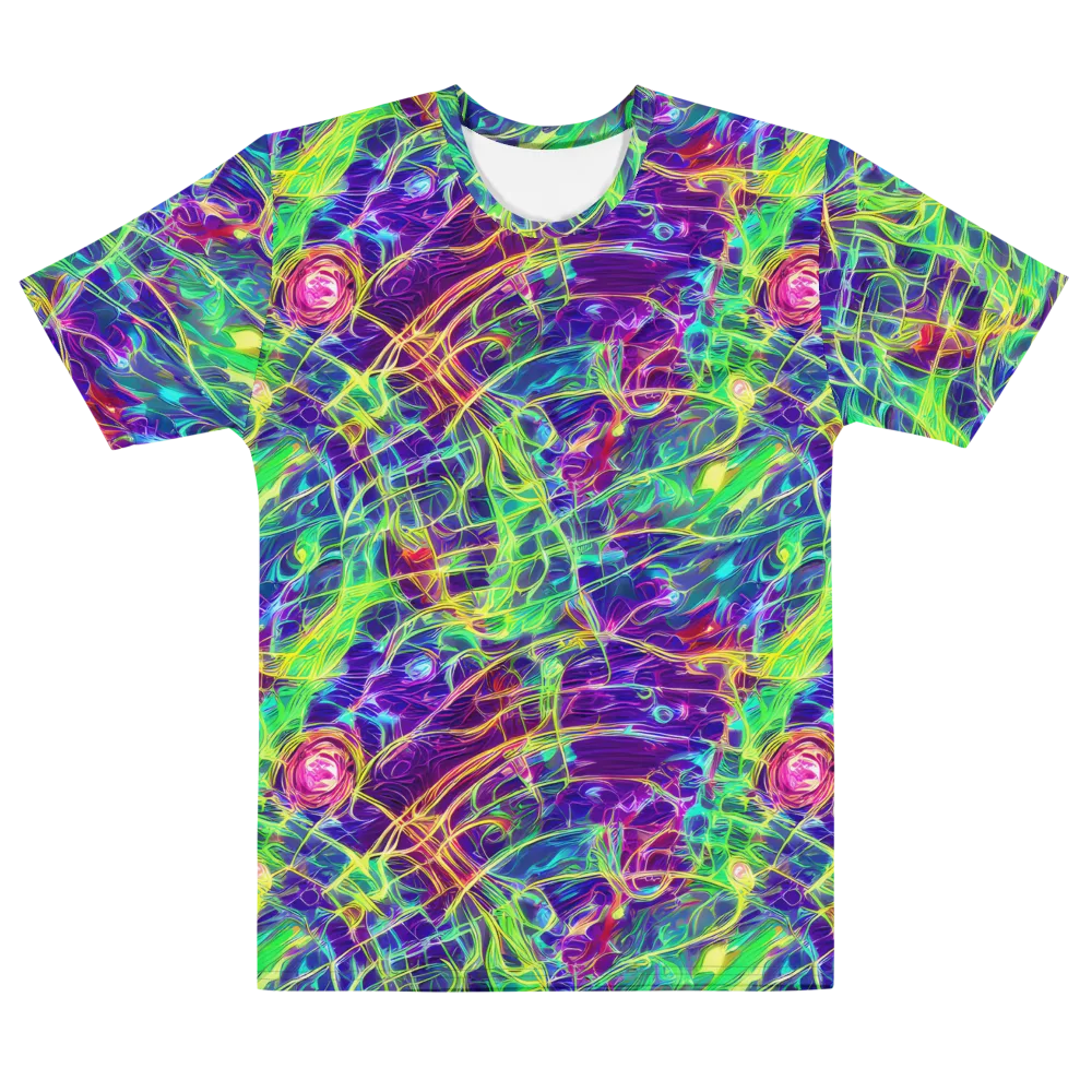 Fluorescent Vines on Men's Cotton Crew Neck T-Shirt — Front