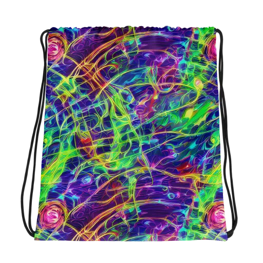 Fluorescent Vines on a Drawstring Bag