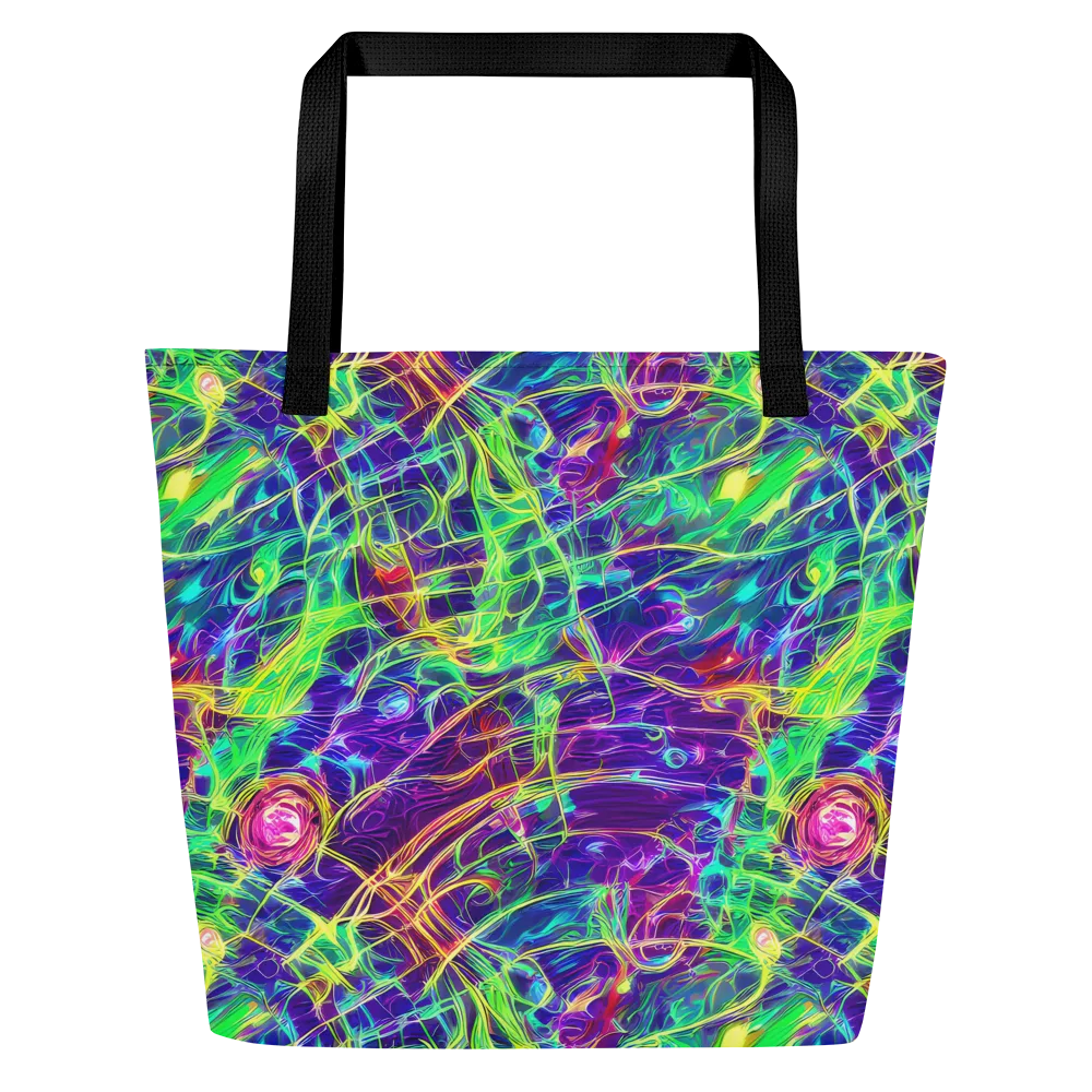Fluorescent Vines on Large Tote Bag W/ Pocket — Front