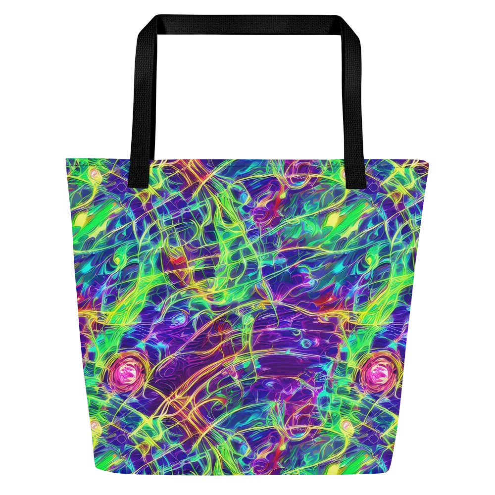 Fluorescent Vines on Large Tote Bag W/ Pocket — Front