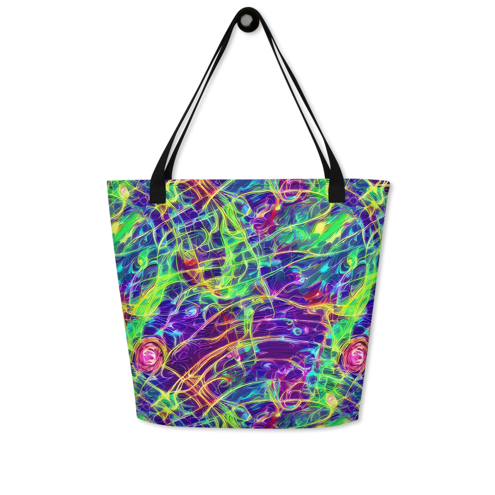 Fluorescent Vines on Large Tote Bag W/ Pocket — Front