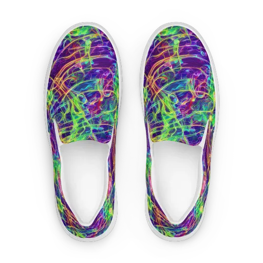 Fluorescent Vines on a Women's Slip-On Canvas Shoes