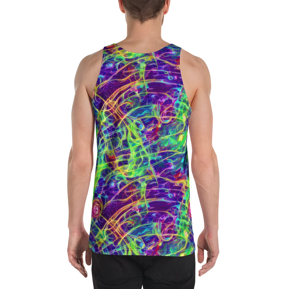 Fluorescent Vines on Men's Tank Top — Back