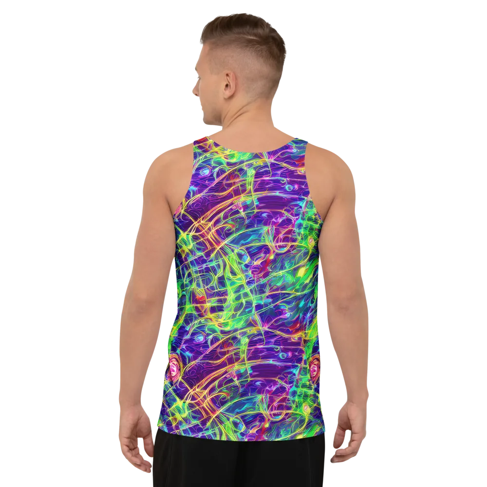 Fluorescent Vines on Men's Tank Top — Back