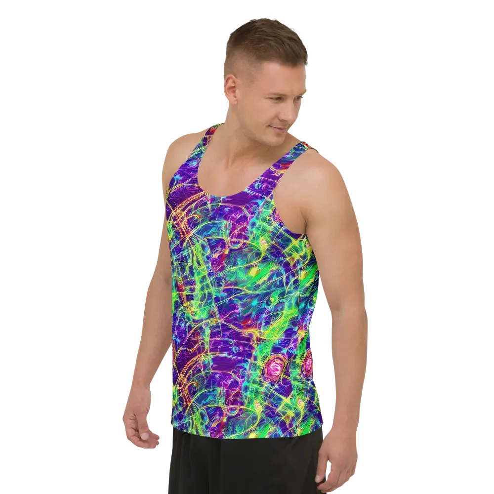 Fluorescent Vines on Men's Tank Top — Left Front