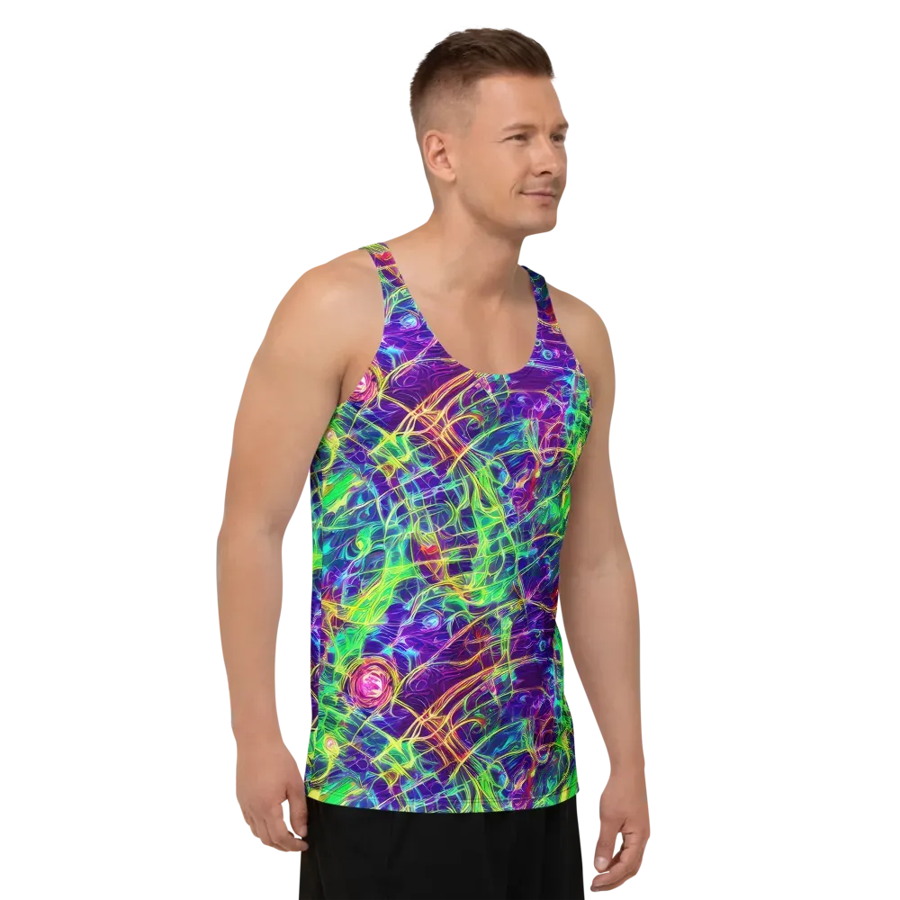 Fluorescent Vines on Men's Tank Top — Right Front