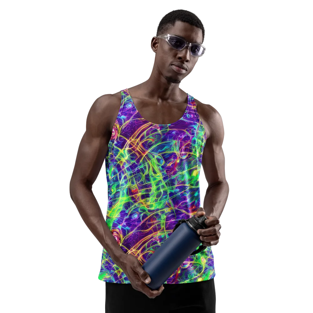 Fluorescent Vines on Men's Tank Top — Front