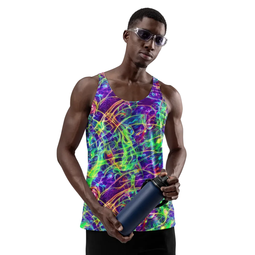 Fluorescent Vines on Men's Tank Top — Front
