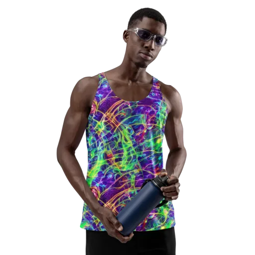 Fluorescent Vines on a Men's Tank Top