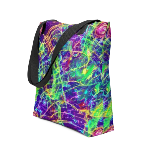 Fluorescent Vines on a Tote Bag