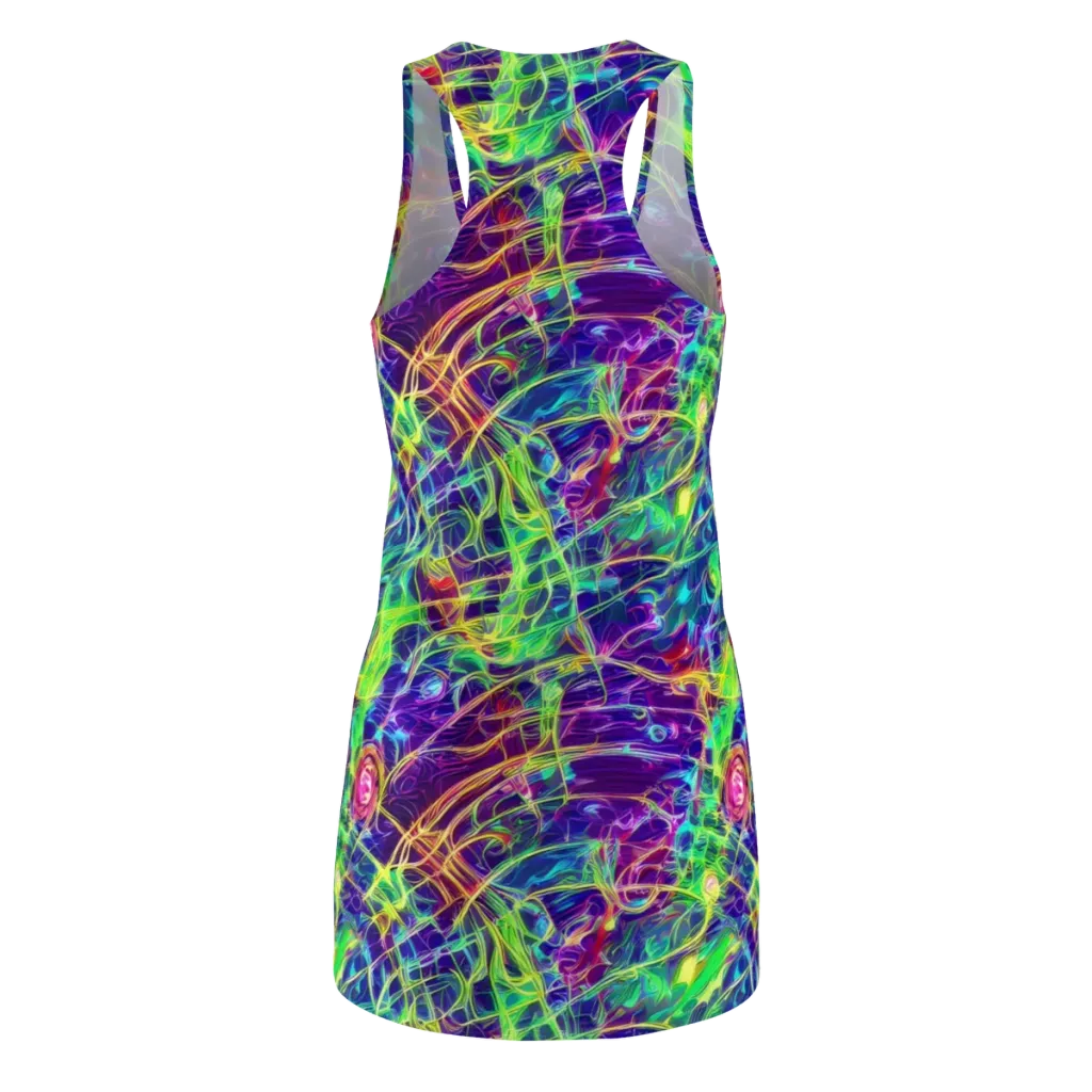 Fluorescent Vines on Racerback Dress — Back