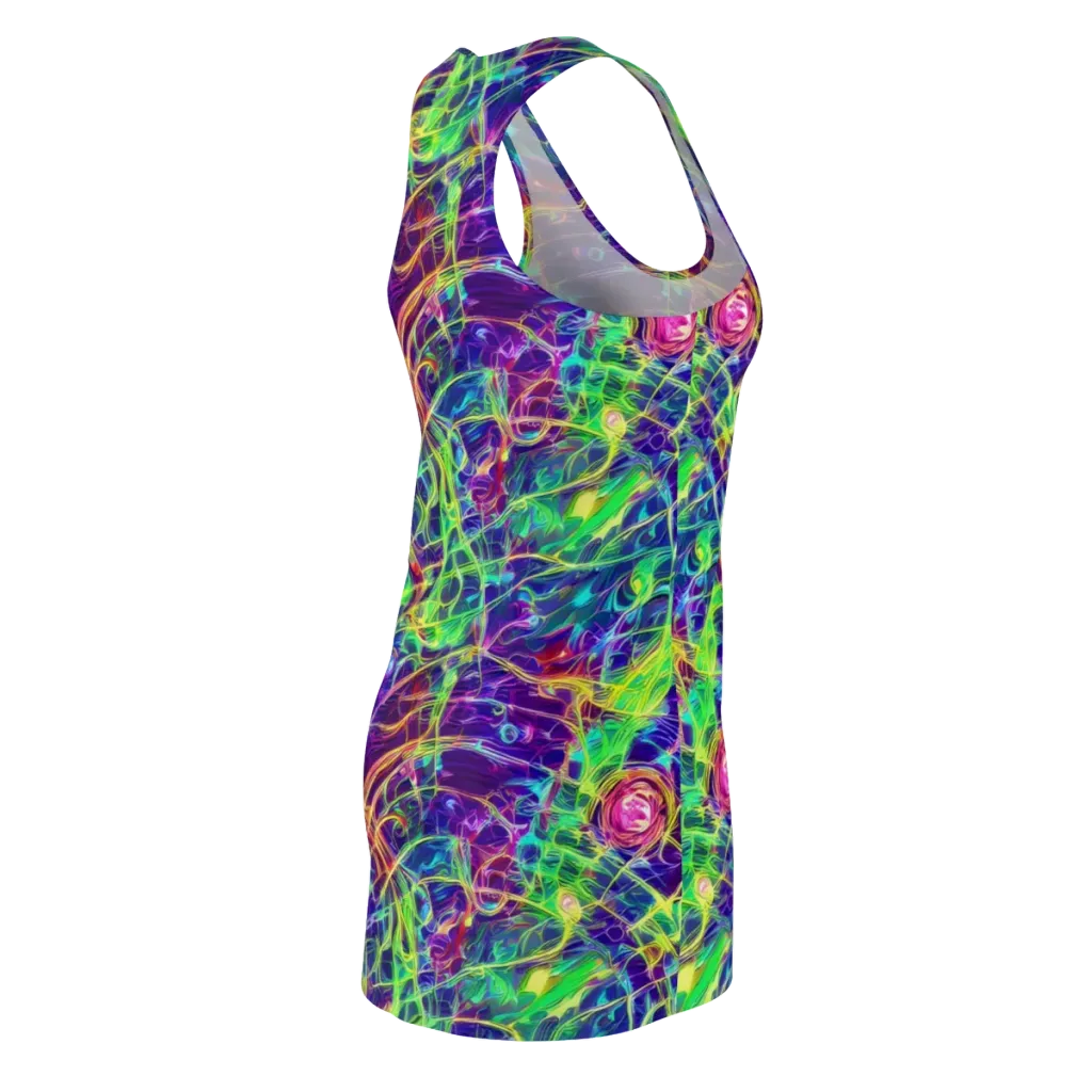 Fluorescent Vines on Racerback Dress — Back Side