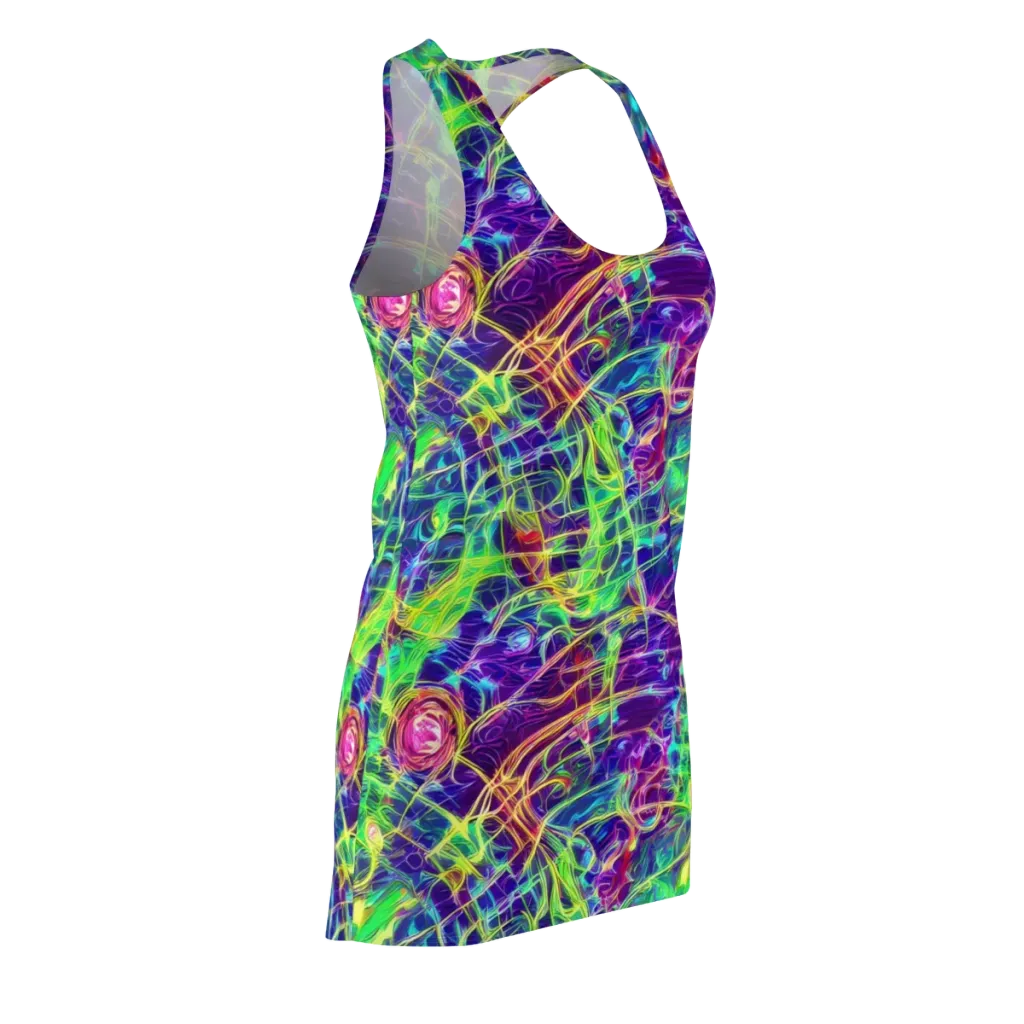 Fluorescent Vines on Racerback Dress — Front Side