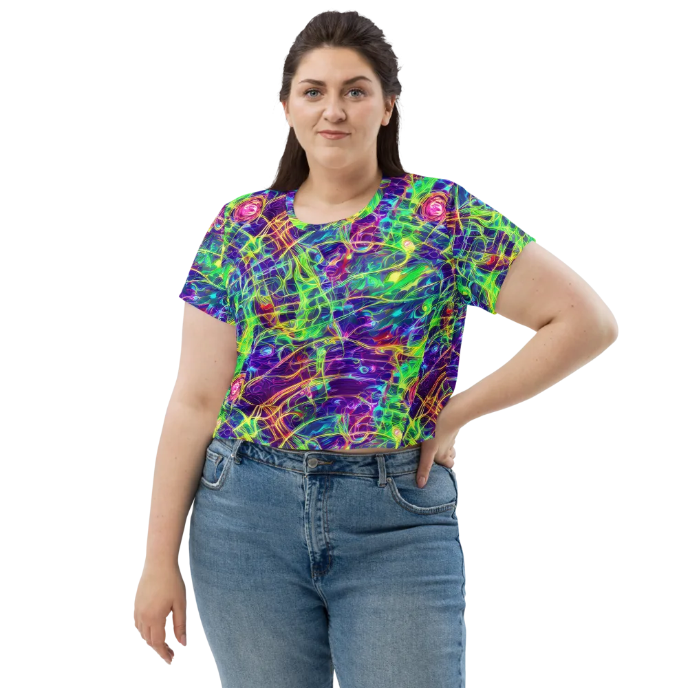 Fluorescent Vines on Crop Tee — Front