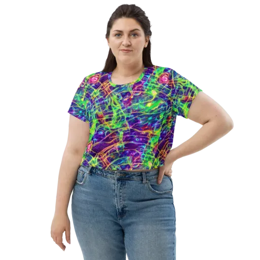 Fluorescent Vines on a Crop Tee