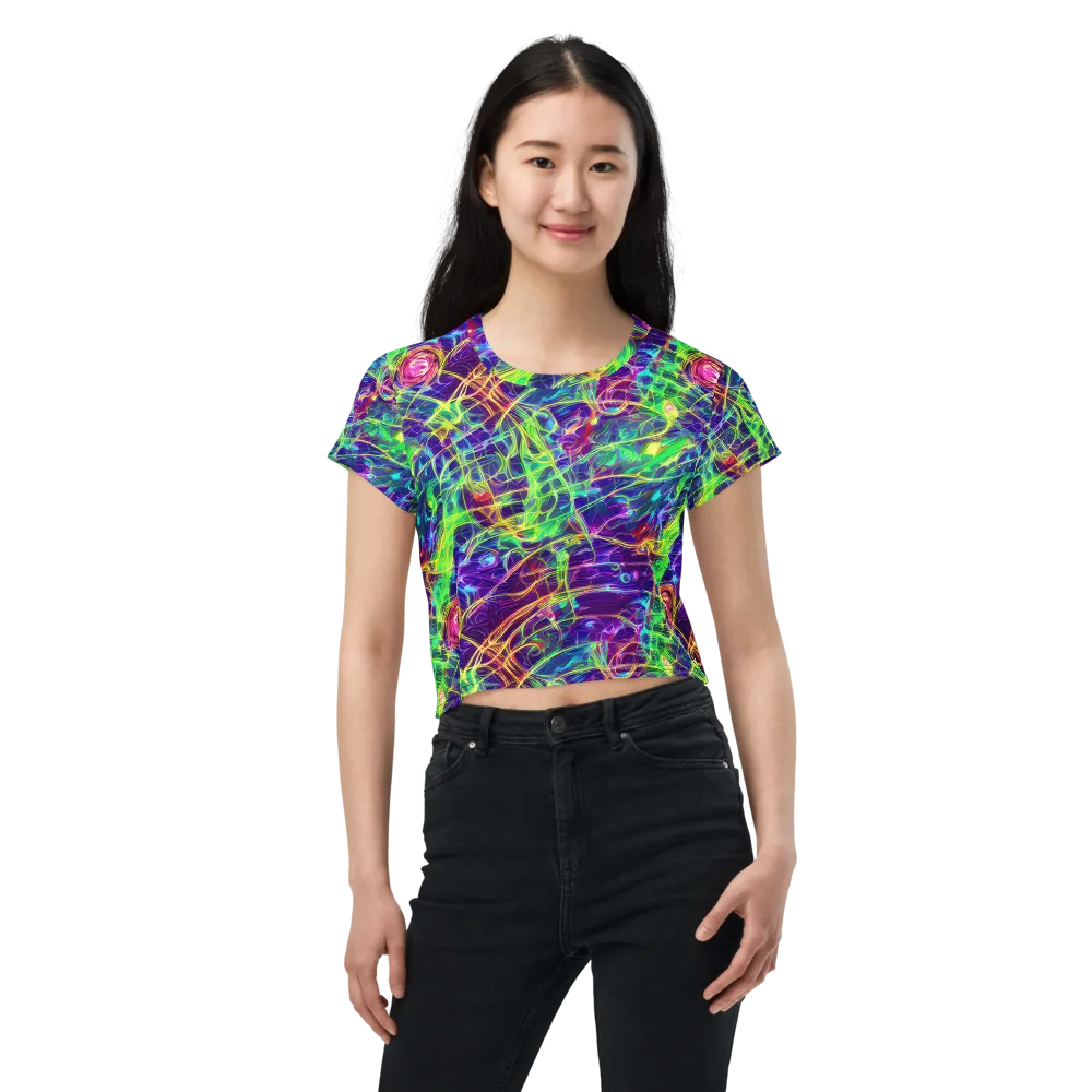 Fluorescent Vines on Crop Tee — Front