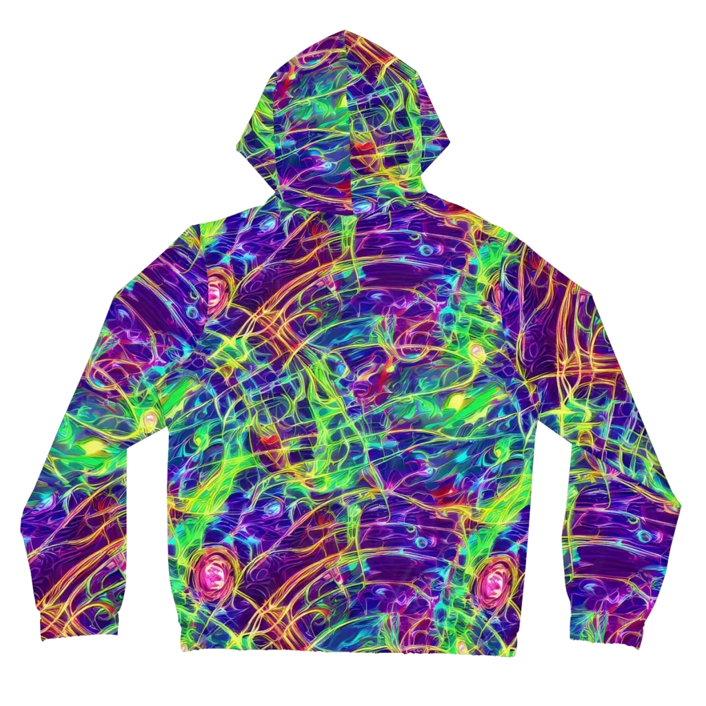 Fluorescent Vines on Women's Full-Zip Hoodie — Back