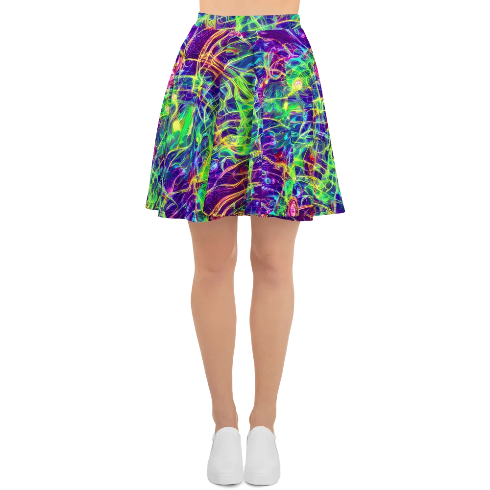 Fluorescent Vines on Skater Skirt — Front