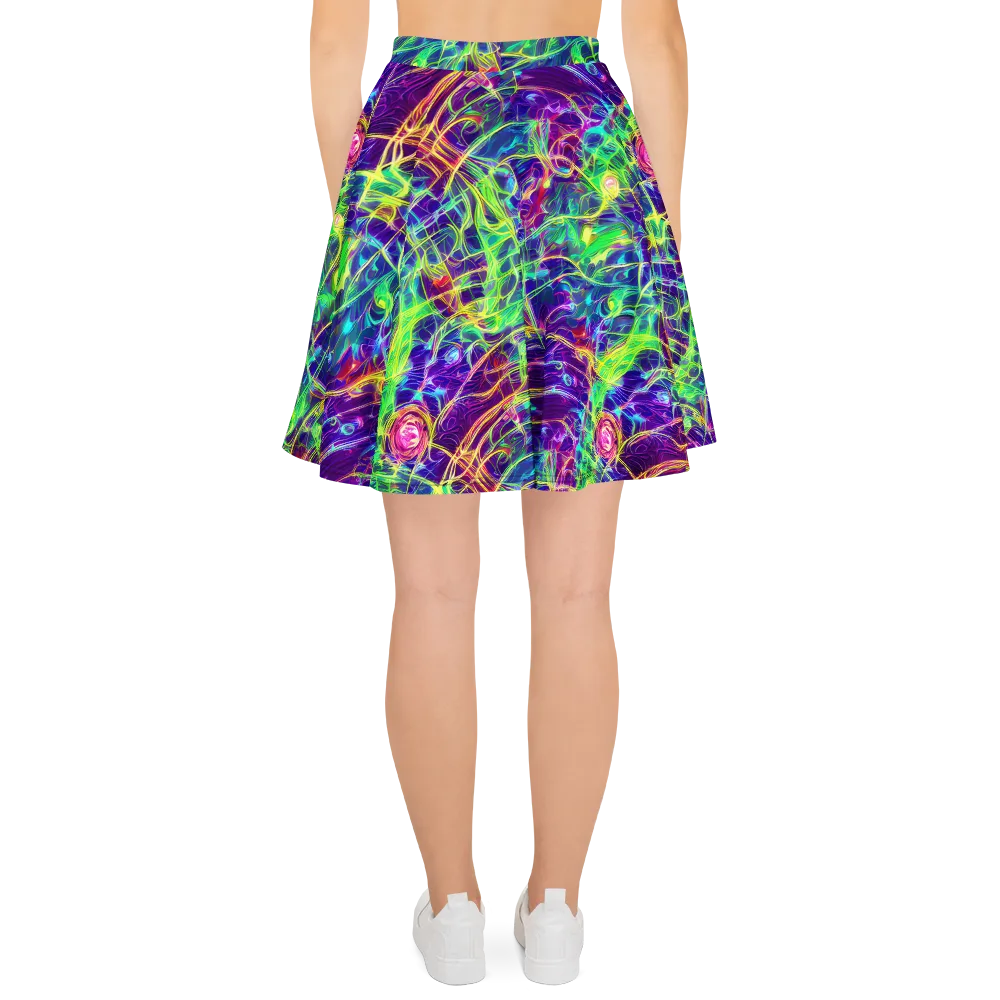 Fluorescent Vines on Skater Skirt — Back