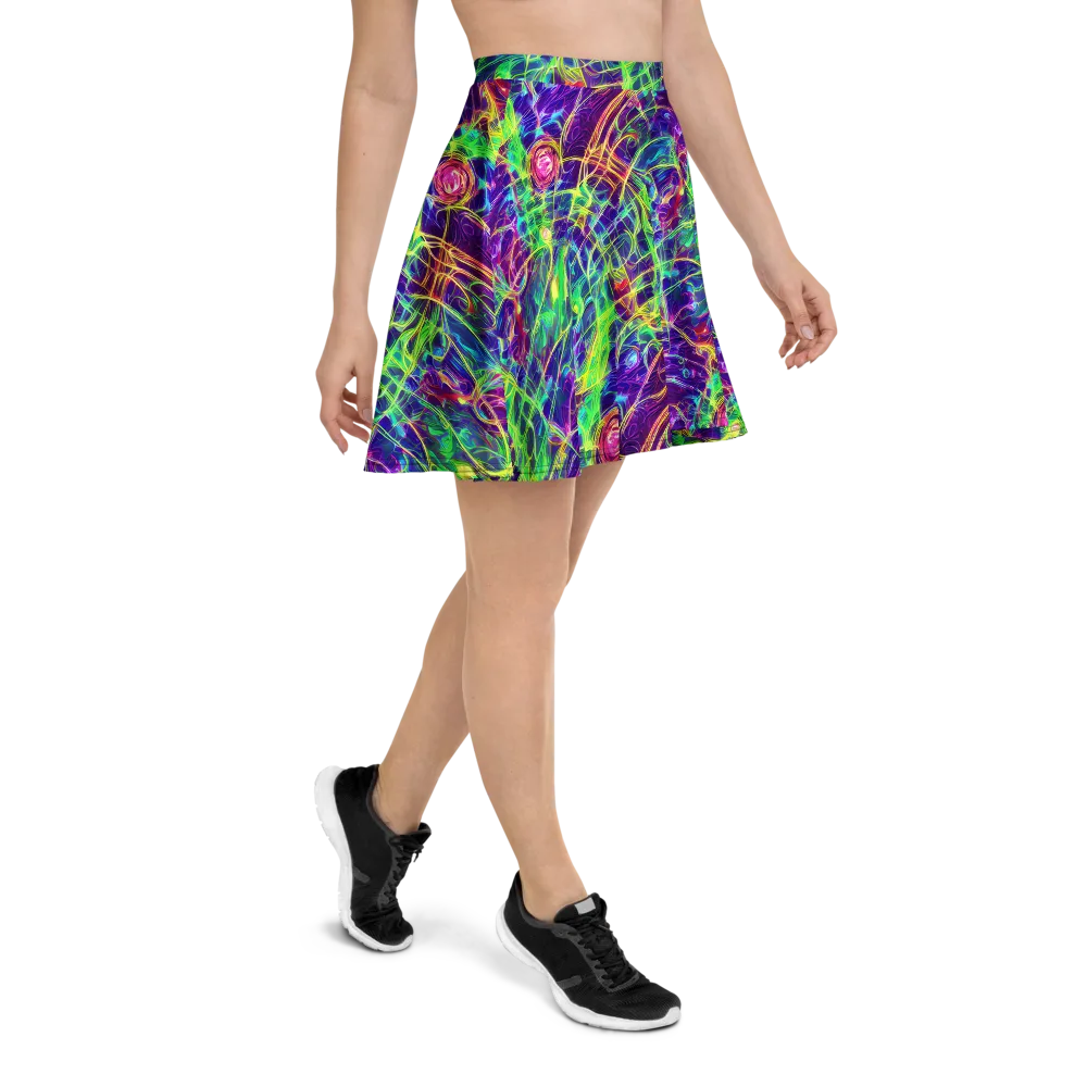 Fluorescent Vines on Skater Skirt — Right