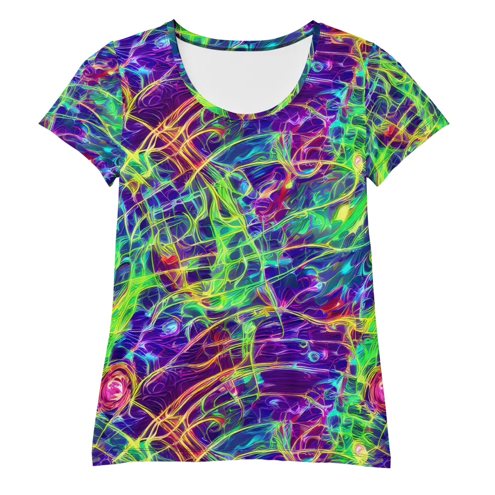 Fluorescent Vines on Women's Athletic T-Shirt — Front