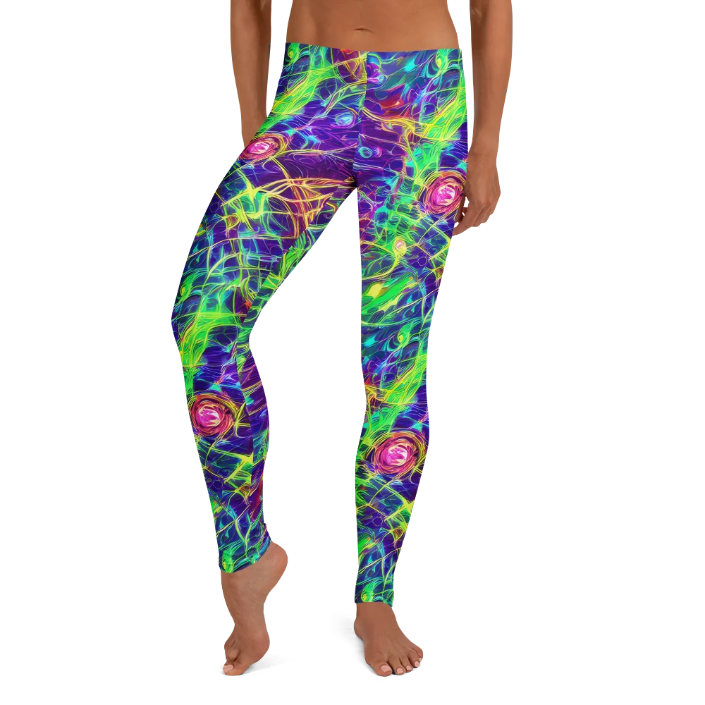 Fluorescent Vines on Leggings — Front