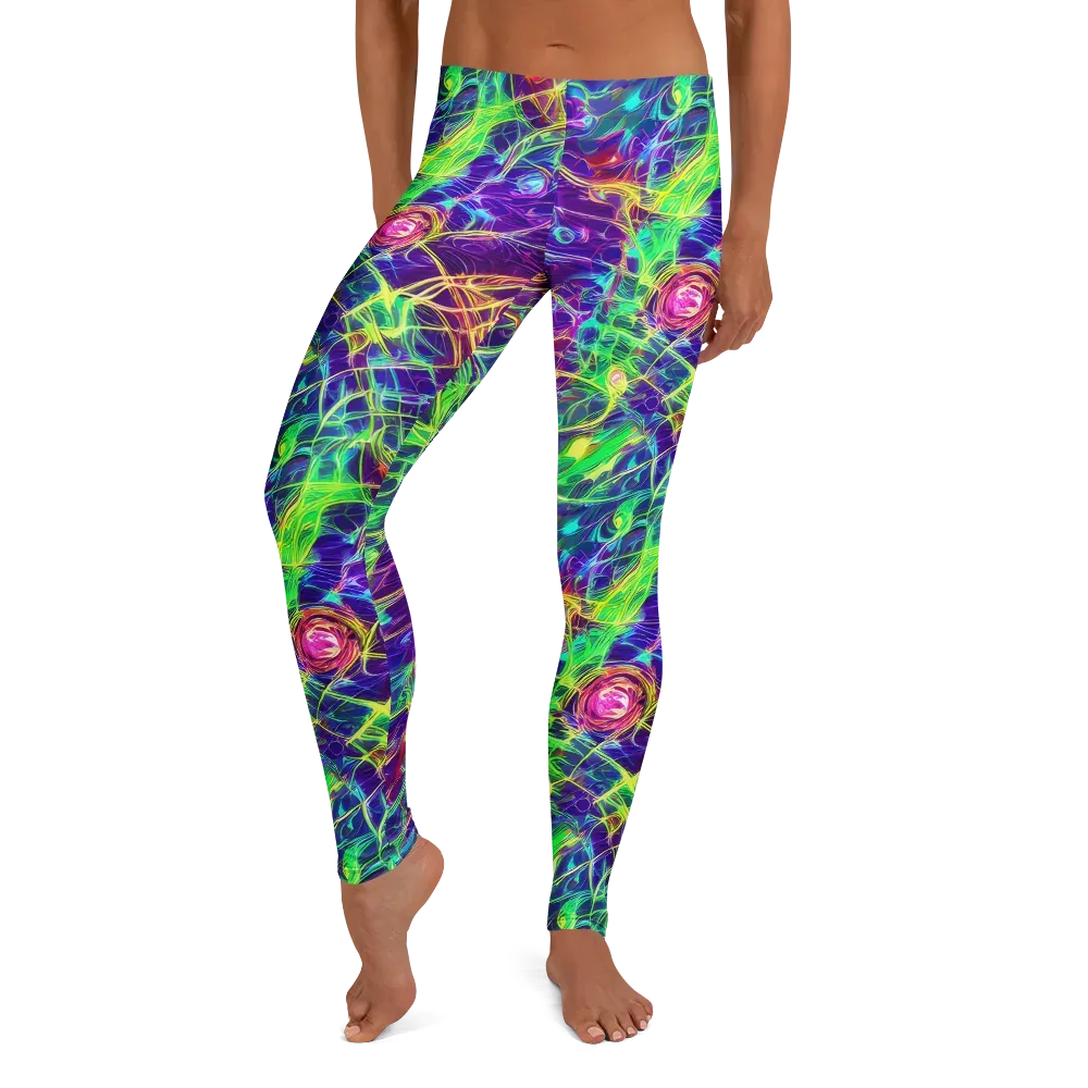 Fluorescent Vines on Leggings — Front